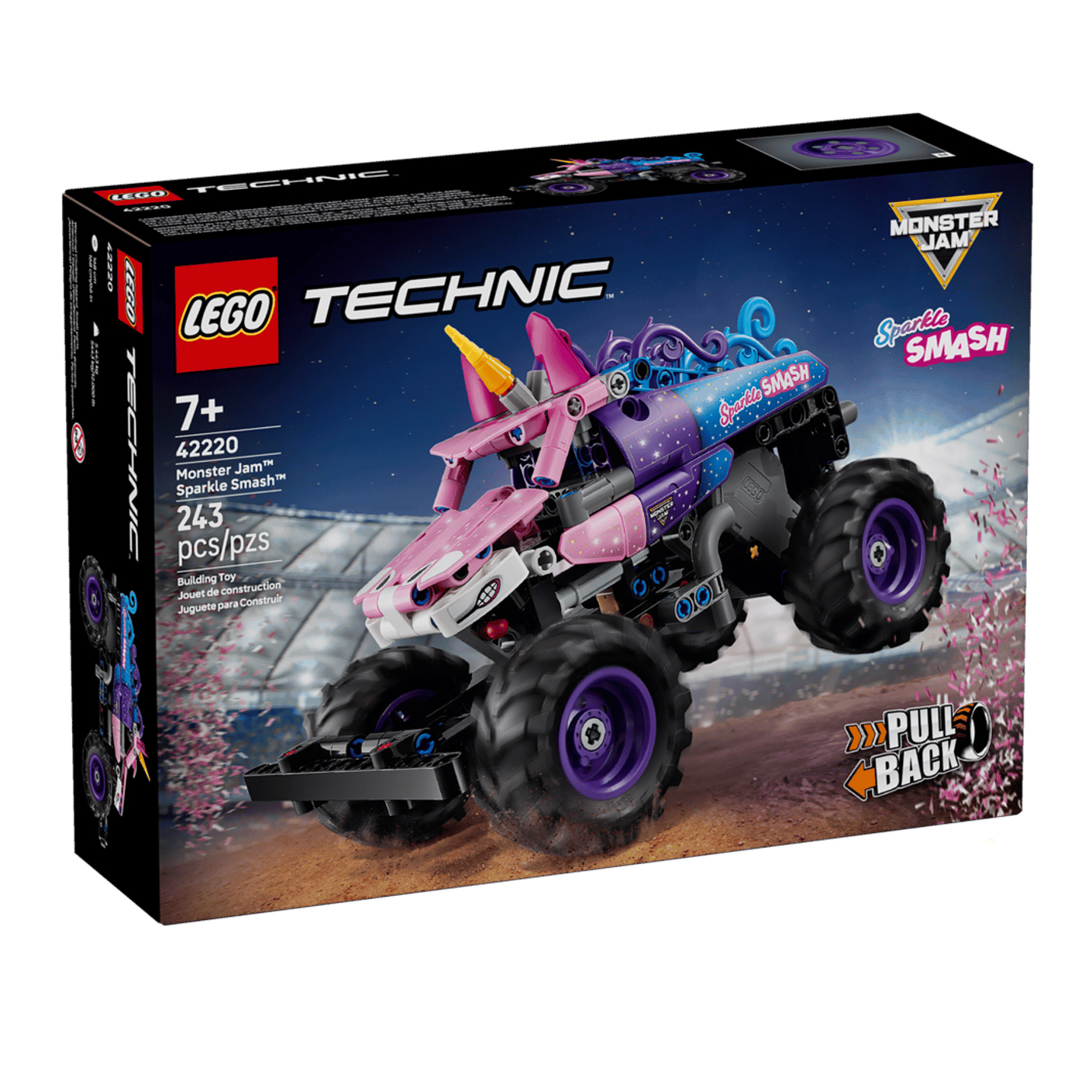 لگو 243 تکه سری Technic مدل Monster Jam Sparkle Smash Pull-Back Truck کد 42220