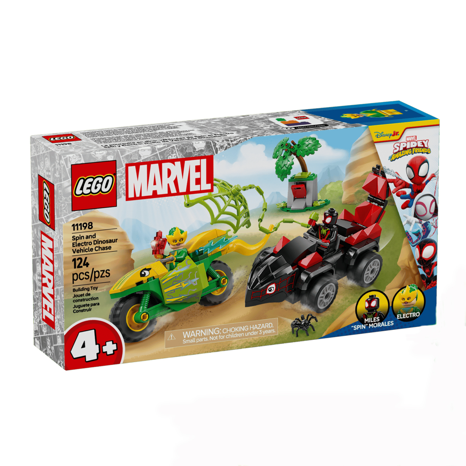 لگو 124 تکه سری Marvel مدل Spin and Electro Dinosaur Vehicle Chase کد 11198