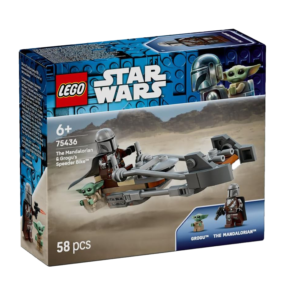 لگو 58 تکه سری Star Wars مدل The Mandalorian & Grogu's Speeder Bike کد 75436