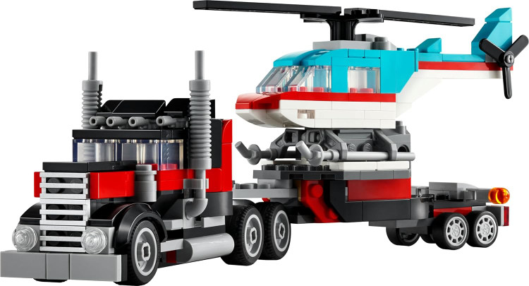 لگو 270 تکه سری Creator مدل Flatbed Truck with Helicopter کد 31146