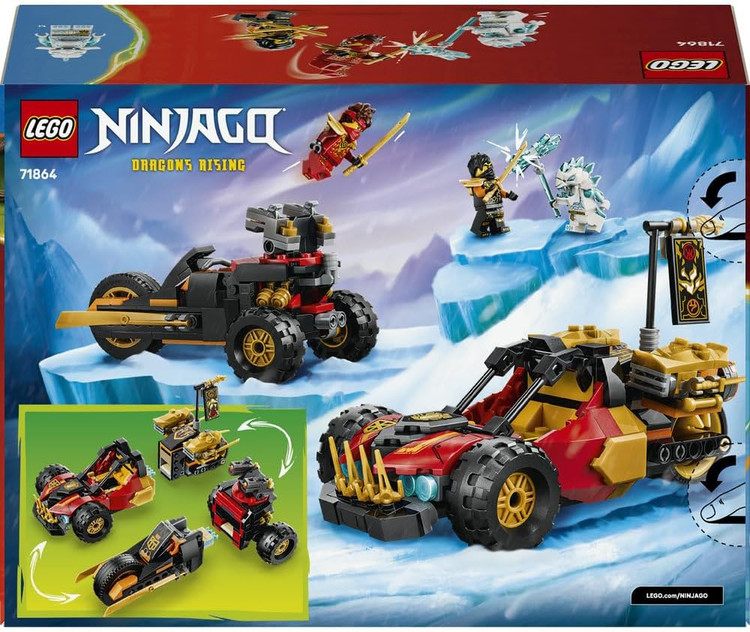 لگو 394 تکه سری Ninjago مدل Kai and Cole's Combiner Vehicles کد 71864