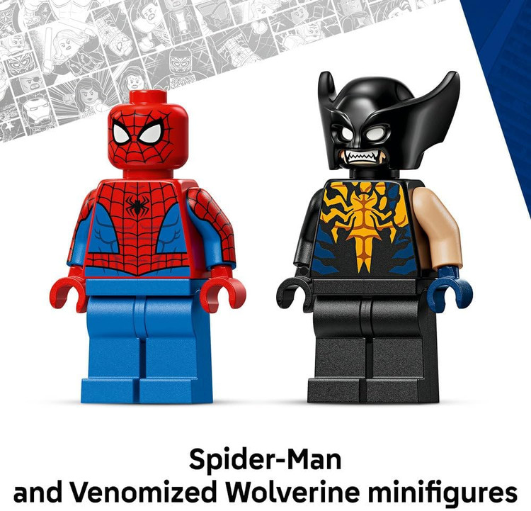 لگو 134 تکه سری Marvel مدل Spider-Man Car vs. Venomized Wolverine کد 76336