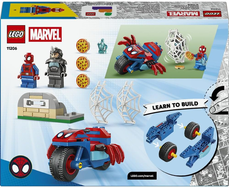 لگو 61 تکه سری Marvel مدل Spidey on his Motorcycle vs. Rhino کد 11206