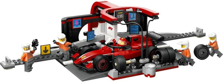 لگو ۳22 تکه سری City مدل F1 Pit Stop & Pit Crew with Ferrari Car کد 604۴۳